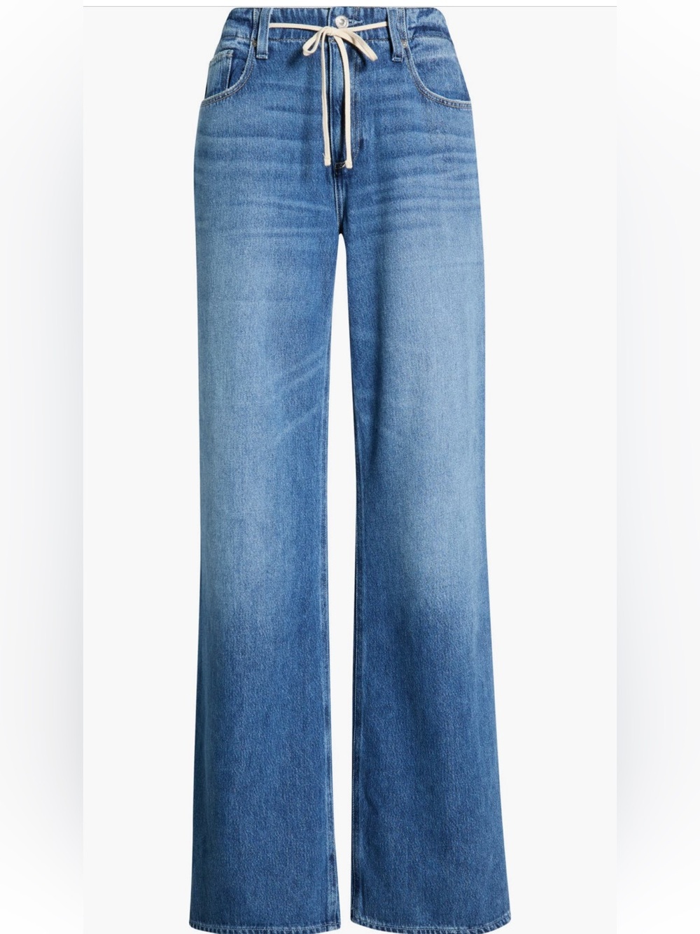 NWT Paige Zoey 31” Wide Leg Denim Jeans with Drawstring Waist - Picture 5 of 11